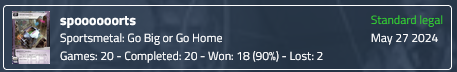 sportsmetal 18 wins, 2 losses jnet screenshot